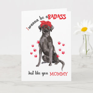 Happy Moederdag Badass Black Labrador Dog Kaart
