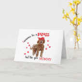 Happy Moederdag Badass van Labradoodle Dog Kaart (Gele Bloem)