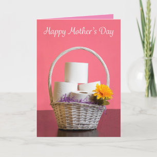 Happy Moederdag Basket Vol Toiletpapier Feestdagen Kaart
