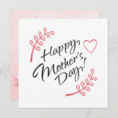 Happy Moederdag Beauful Flowers Calligraphy Kaart (Voorkant / Achterkant)