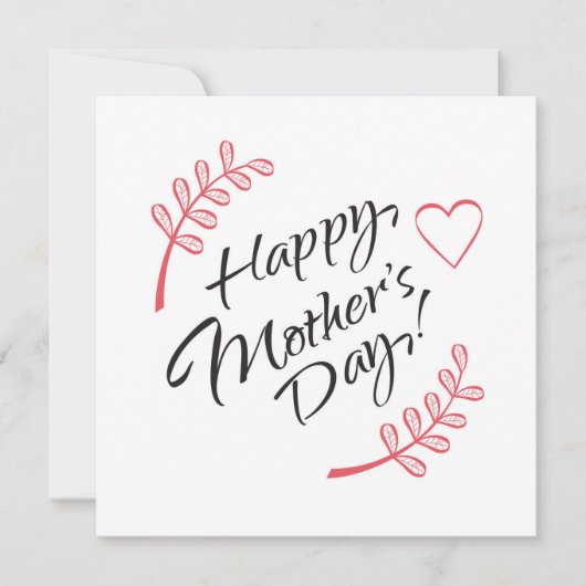 Happy Moederdag Beauful Flowers Calligraphy Kaart (Voorkant)