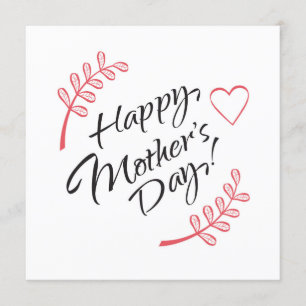 Happy Moederdag Beauful Flowers Calligraphy Kaart