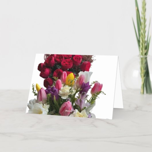 Happy Moederdag Beauful Flowers en Gold Folie Feestdagenkaart (Achterkant)