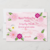 Happy Moederdag Beauful Flowers Wenskaart Kaart (Achterkant)