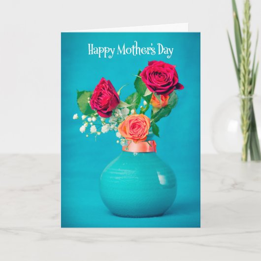 Happy Moederdag Beauful Rozen Feestdagen Kaart (Voorkant)