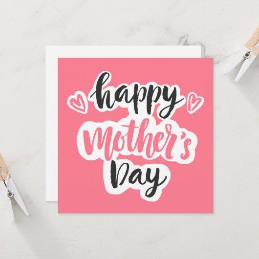 Happy Moederdag Beauful Typography Kaart (Voorkant / Achterkant in situ)