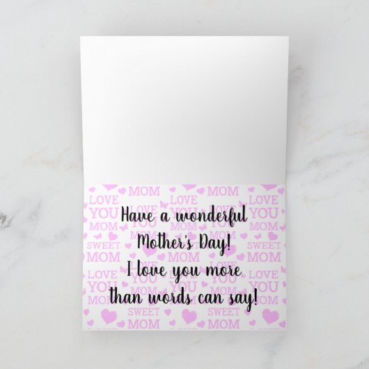 Happy Moederdag Bedankkaart (Binnen)