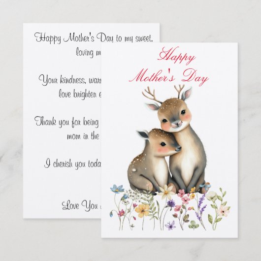 Happy Moederdag Bedankkaart (Voorkant / Achterkant)