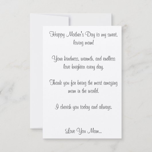 Happy Moederdag Bedankkaart (Achterkant)