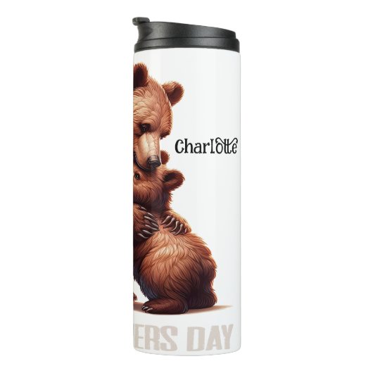 Happy Moederdag: Beer knuffel Thermosbeker (Geroteerd rechts)