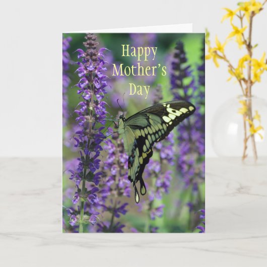 Happy Moederdag ~ Bella Butterfly Card Kaart (Gele Bloem)