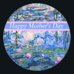 Happy Moederdag, beroemd Monet kunstwerk, Ronde Sticker<br><div class="desc">Happy Moederdag - Claude Monet's beroemde schilderij,  Water Lilies,  1919.</div>