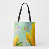 Happy Moederdag Best Abuela Ever Yellow Tulips Tote Bag (Voorkant)