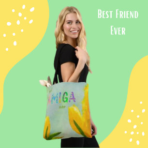 Happy Moederdag Best Amiga Ever Yellow Tulips Tote Bag