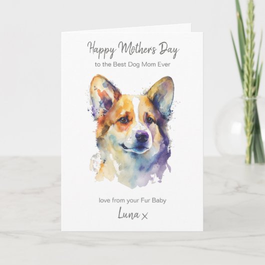 Happy Moederdag Best Corgi Dog mam persoonlijke Feestdagen Kaart (Voorkant)