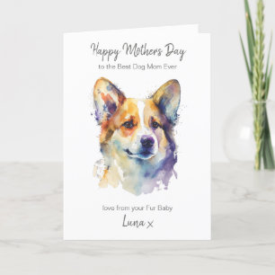 Happy Moederdag Best Corgi Dog mam persoonlijke Feestdagen Kaart