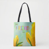 Happy Moederdag Best Friend Ever Yellow Tuliers Tote Bag (Voorkant)