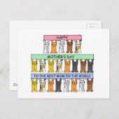 Happy Moederdag Best Mam in de wereld Briefkaart (Voorkant / Achterkant)