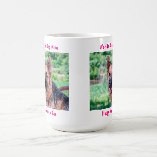 Happy Moederdag - Beste Hond Mama - Roze Huisdier  Koffiemok (Center)