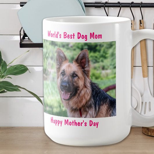 Happy Moederdag - Beste Hond Mama - Roze Huisdier  Koffiemok