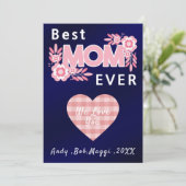 Happy Moederdag| Beste Mam Ooit Gepersonaliseerd Feestdagenkaart (Staand voorkant)