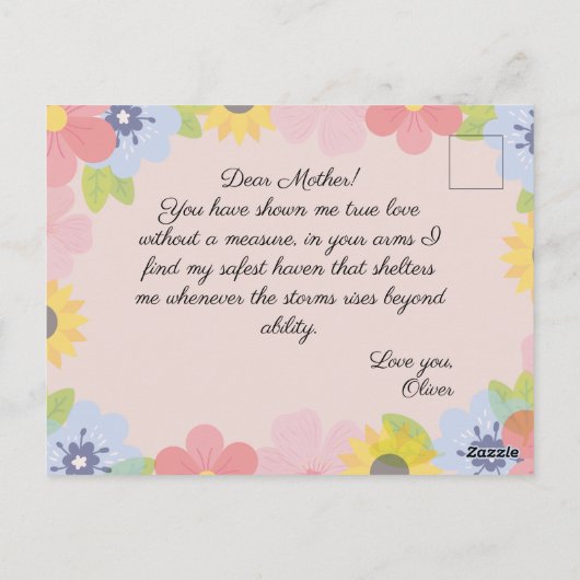 Happy Moederdag, beste mama ooit Briefkaart (Achterkant)