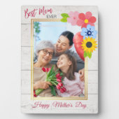Happy Moederdag, beste mama ooit plaque Fotoplaat (voorkant)