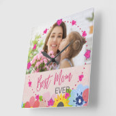 Happy Moederdag, beste mama ooit Vierkante Klok (Hoek)