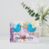 Happy Moederdag Birds Zingen voor jou Briefkaart (Staand voorkant)