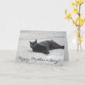 Happy Moederdag Black Cat wenskaart Kaart (Gele Bloem)