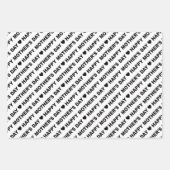 Happy Moederdag Black en White Inpakpapier Vel (Voorkant 2)