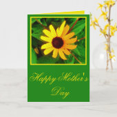 Happy Moederdag Black Eyed Susan Flower Design Kaart (Gele Bloem)