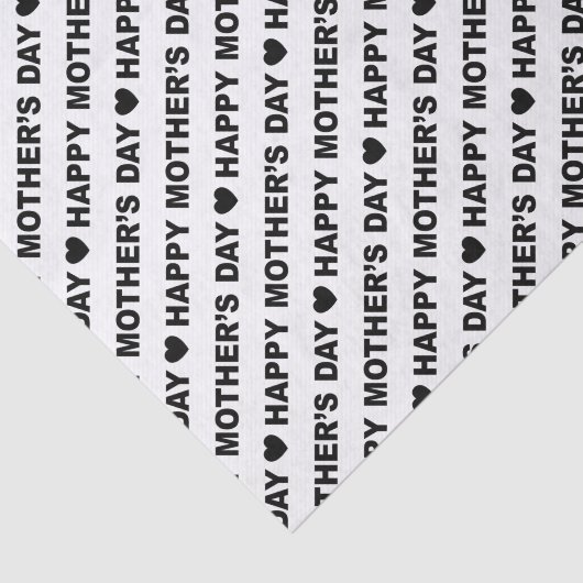 Happy Moederdag Black op whitepaper Tissuepapier (Detail)