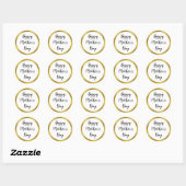 Happy Moederdag Black Script White Faux Gold Ronde Sticker (Vel)