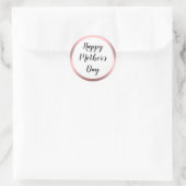Happy Moederdag Black Script White roze Ronde Sticker (Tas)