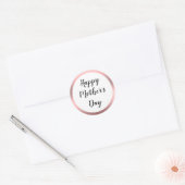 Happy Moederdag Black Script White roze Ronde Sticker (Envelop)