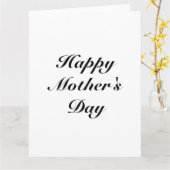 Happy Moederdag black white custom script chic Kaart (Gele Bloem)