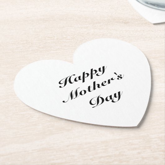 Happy Moederdag black white script elegant chic Kartonnen Onderzetters (Gekanteld)