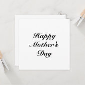 Happy Moederdag black white script elegant Kaart (Voorkant / Achterkant in situ)