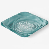 Happy Moederdag Blauwgroen Roos Abstracte Fotograf Papieren Bordje (Gebogen)