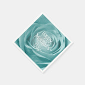 Happy Moederdag Blauwgroen Roos Abstracte Fotograf Servet (Hoek)