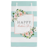 Happy Moederdag Bloemen en Stripes Pattern Klein Cadeauzakje (Voorkant)