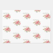 Happy Moederdag Bloemen Roze Inpakpapier (Voorkant 3)