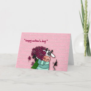 Happy Moederdag - bloemenkoe Kaart