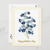 Happy Moederdag  Blue Bells Flowers Briefkaart (Voorkant / Achterkant)