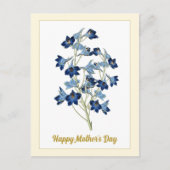 Happy Moederdag  Blue Bells Flowers Briefkaart (Voorkant)