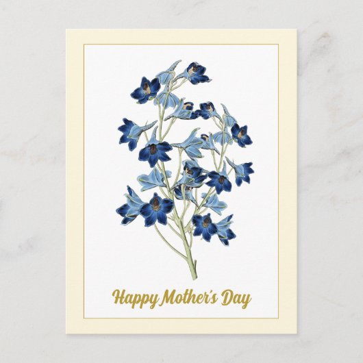 Happy Moederdag  Blue Bells Flowers Briefkaart (Voorkant)