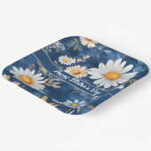 Happy Moederdag Blue en White Daisies Papieren Bordje (Gebogen)