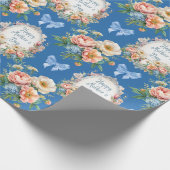 Happy Moederdag Blue Floral Cadeaupapier (Hoek)