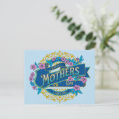  Happy Moederdag Blue Floral Flowers Briefkaart (Staand voorkant)